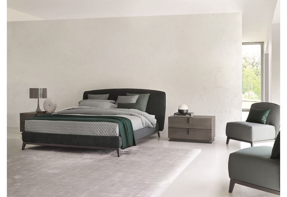 seconda foto OLIVIER Letto in tessuto con testiera imbottita