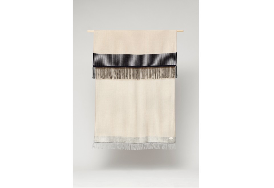 terza foto AYMARA Plaid a righe in alpaca