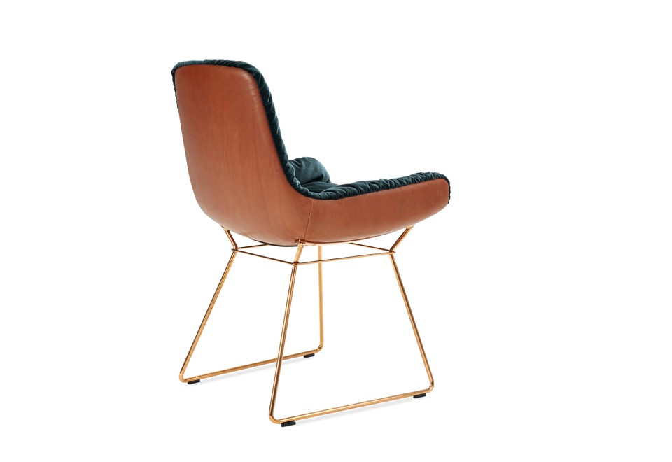 seconda foto LEYA ARMCHAIR LOW Sedia a slitta in tessuto