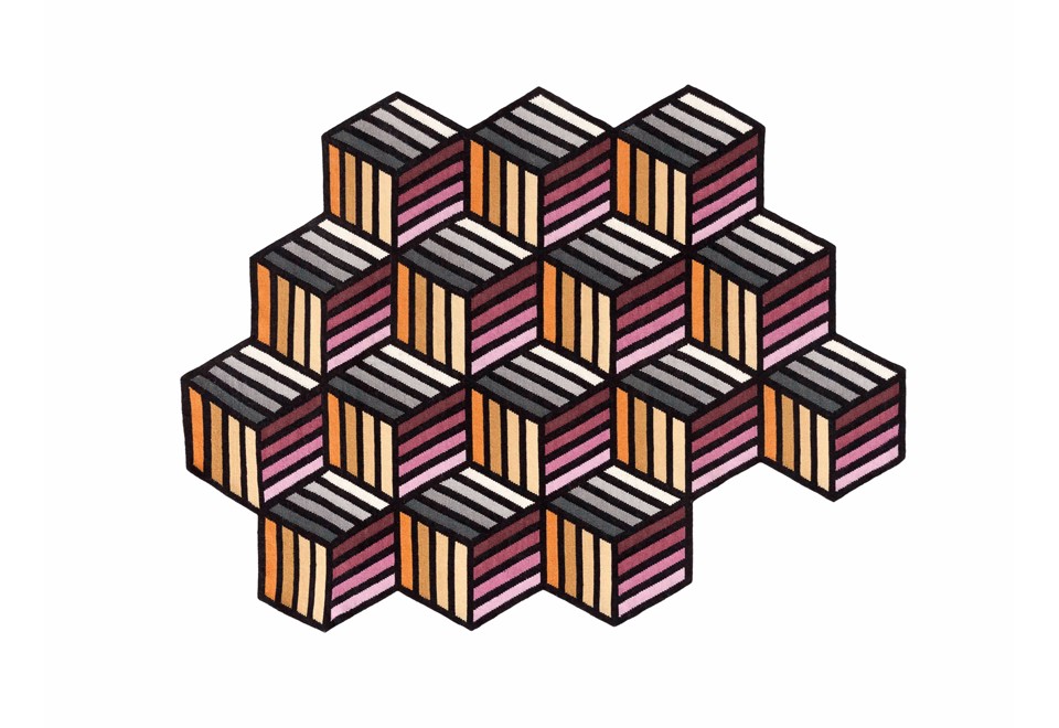 prima foto HEXAGON Tappeto in lana a motivi geometrici