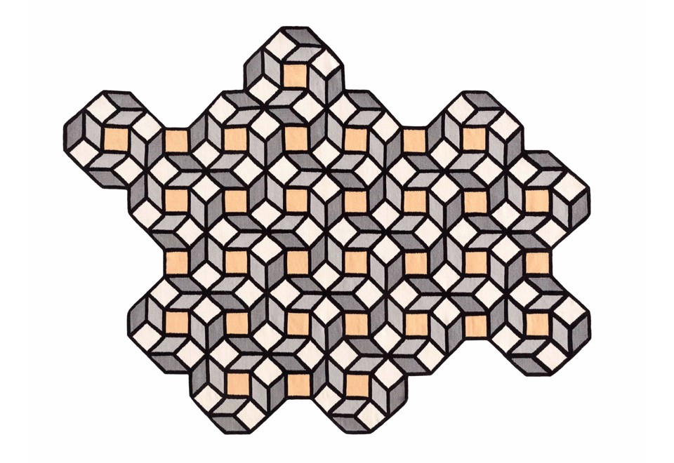 prima foto RHOMB Tappeto in lana a motivi geometrici