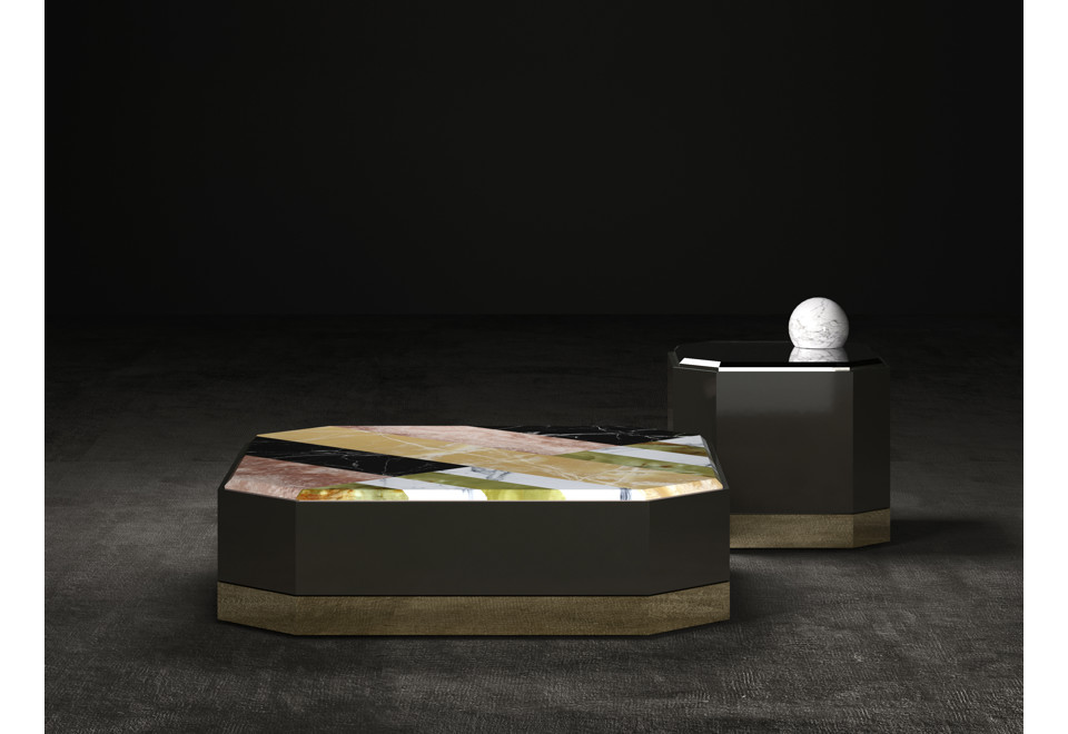 terza foto SENZA FINE Tavolino ottagonale in legno da salotto