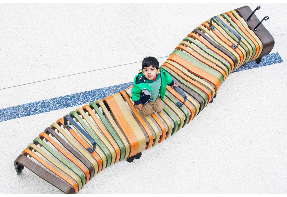 seconda foto NOVA C KIDS Panca modulare in acciaio e legno senza schienale