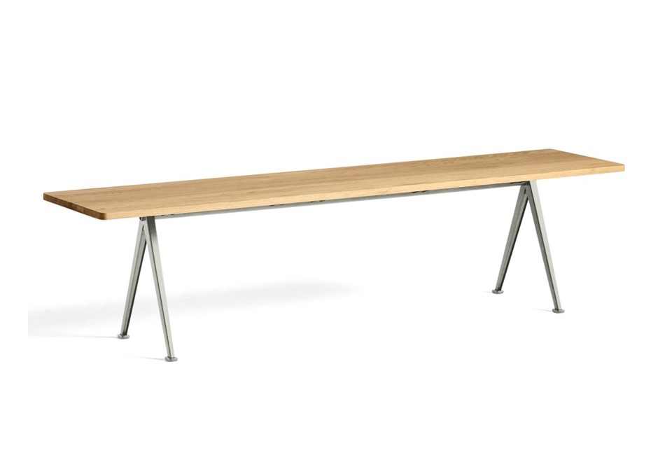 terza foto PYRAMID 12 Panca in acciaio e legno