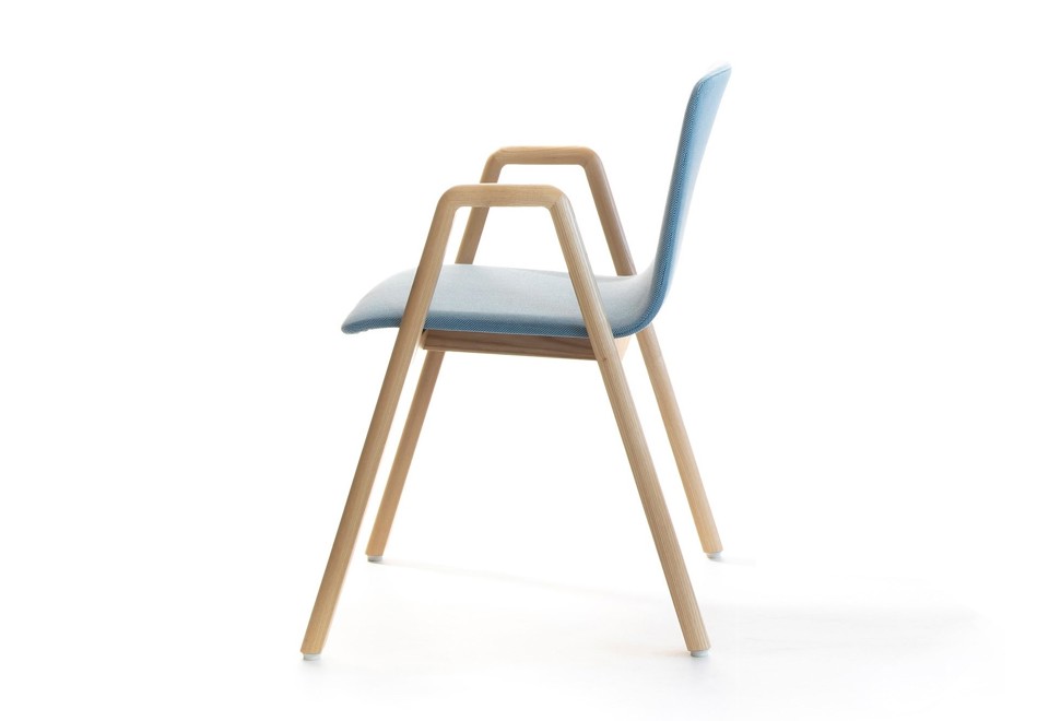 prima foto NAKU Sedia imbottita in tessuto con braccioli