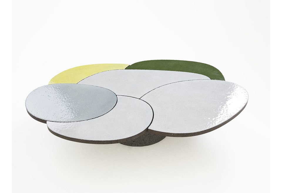 prima foto COFFEE TABLE YELLOW & GREEN Tavolino in pietra lavica da salotto