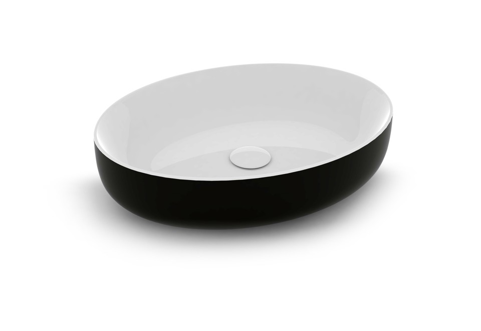 seconda foto METAMORFOSI Lavabo da appoggio ovale in ceramica