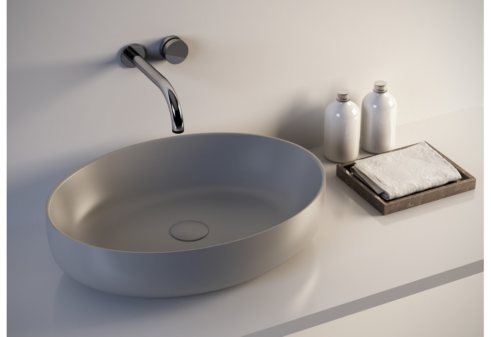 terza foto METAMORFOSI Lavabo da appoggio ovale in ceramica