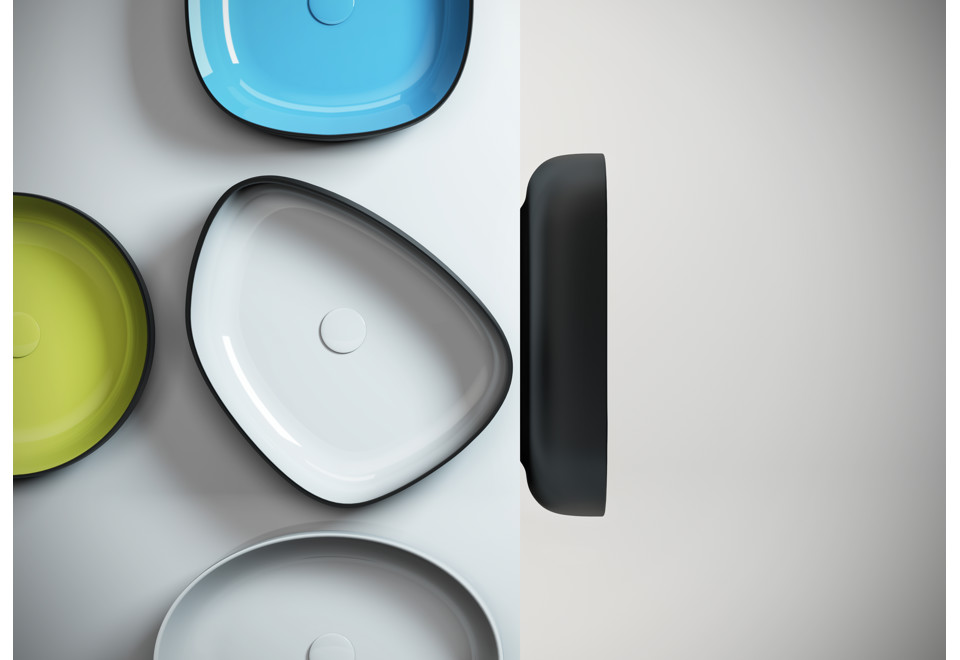 terza foto METAMORFOSI Lavabo da appoggio quadrato in ceramica