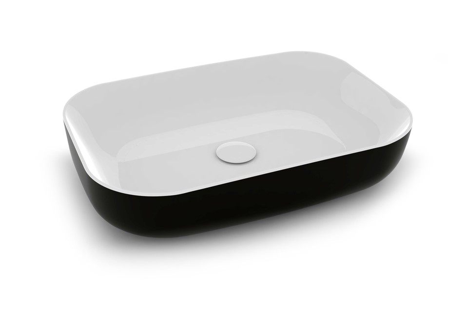 seconda foto METAMORFOSI Lavabo da appoggio rettangolare in ceramica