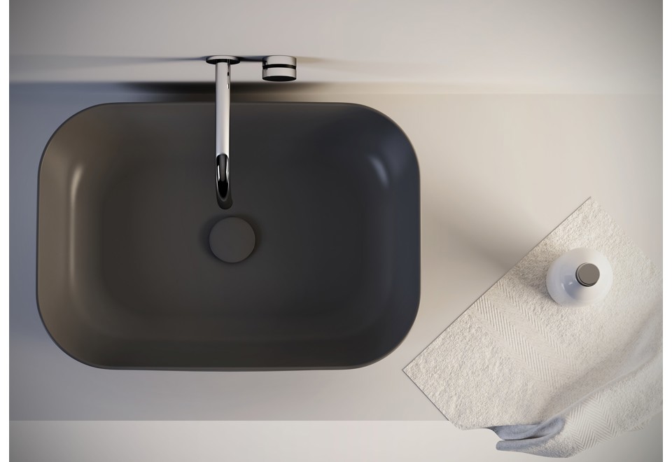 terza foto METAMORFOSI Lavabo da appoggio rettangolare in ceramica