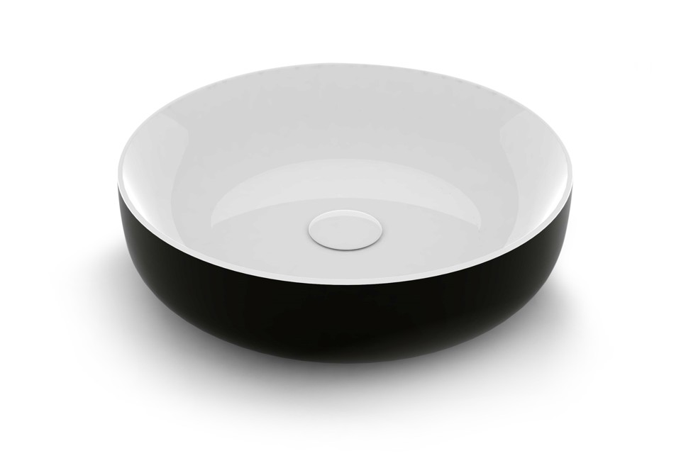 seconda foto METAMORFOSI Lavabo da appoggio rotondo in ceramica
