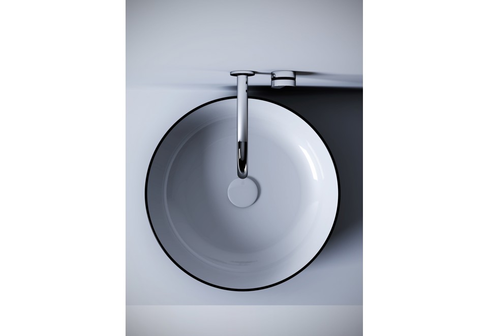 terza foto METAMORFOSI Lavabo da appoggio rotondo in ceramica