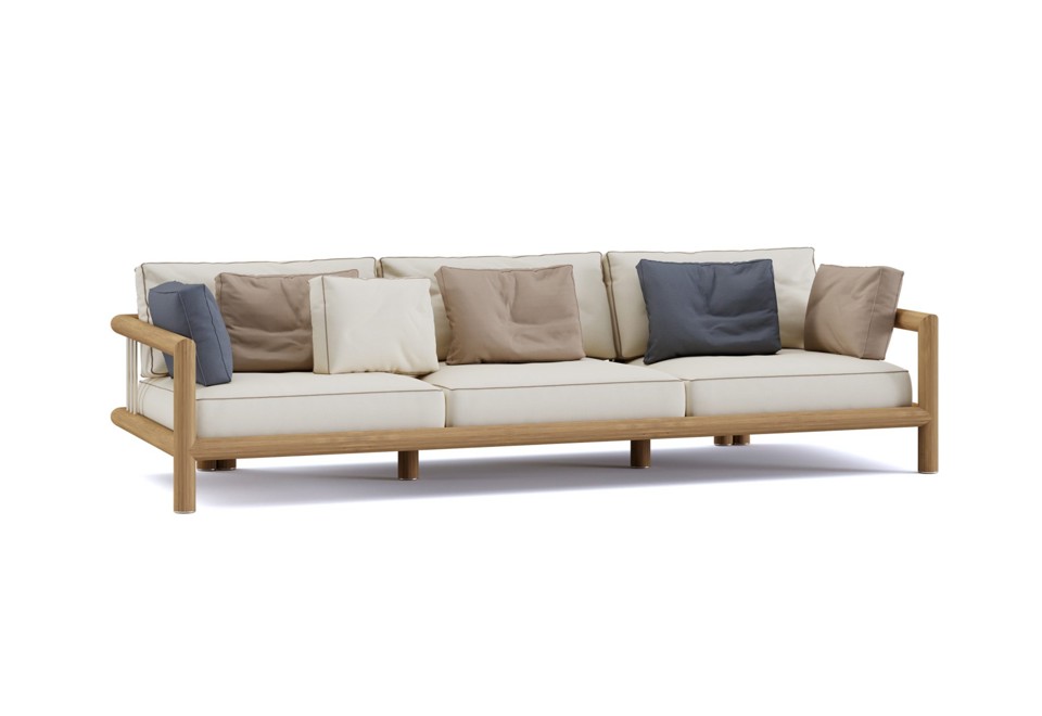 prima foto IMANE Divano da giardino in iroko a 3 posti