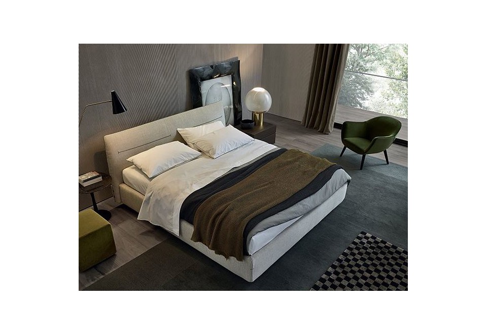 seconda foto JACQUELINE Letto matrimoniale in tessuto con testiera imbottita