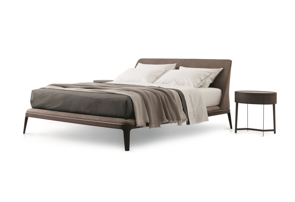 prima foto KELLY Letto matrimoniale in tessuto con testiera imbottita