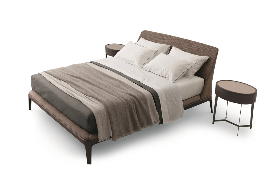 terza foto KELLY Letto matrimoniale in tessuto con testiera imbottita