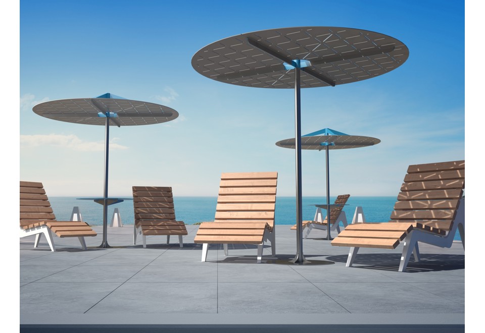 seconda foto ASTRO Ombrellone rotondo in acciaio