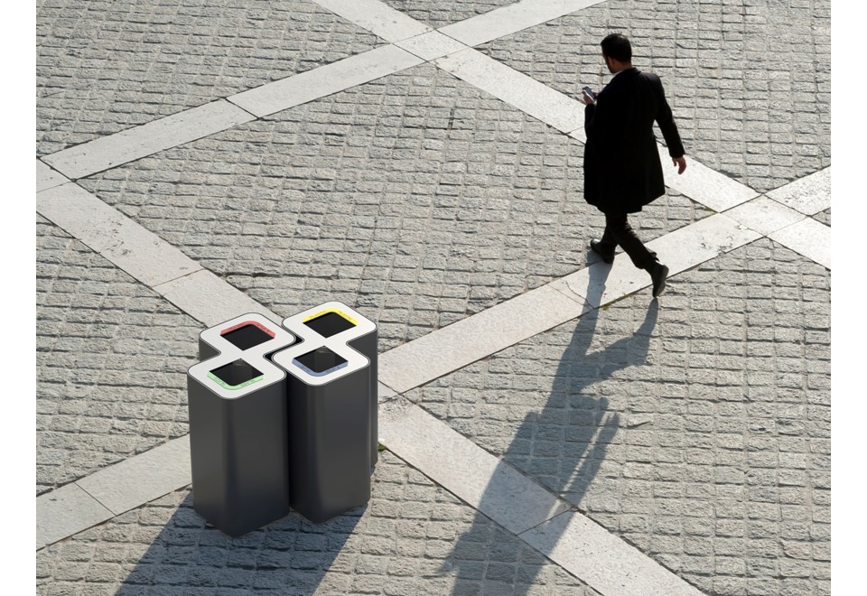 prima foto EDO Portarifiuti in acciaio per raccolta differenziata