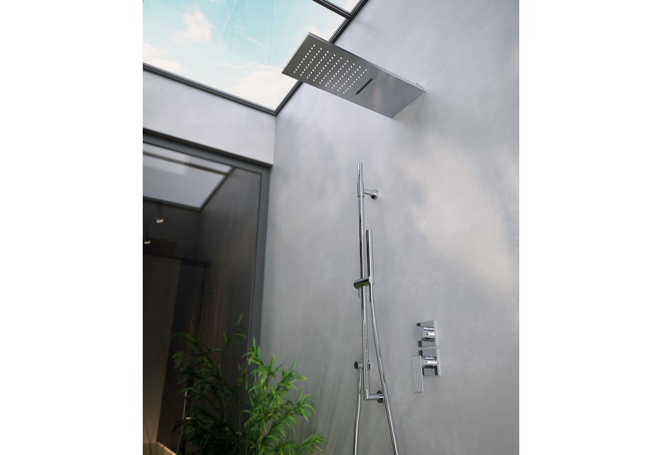 Soffione Doccia A Pioggia 20 Cm – Quadrato Fisso In Acciaio Inox 304 – Ultra Sottile, Ad Alta Pressione, Con Tecnologia Air Energy – IFealClear