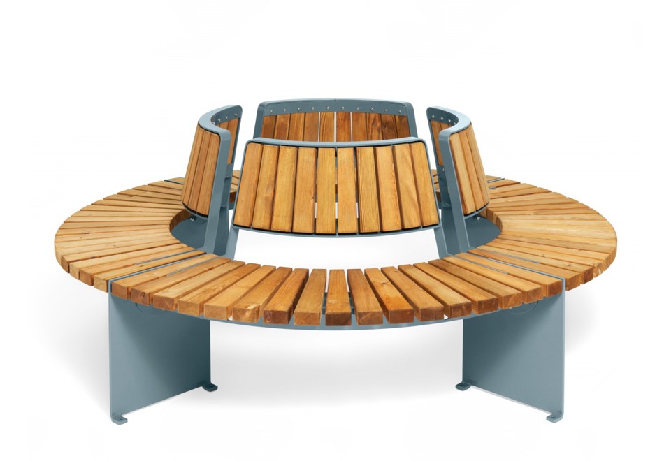 prima foto VROOM Panchina circolare componibile in acciaio e legno