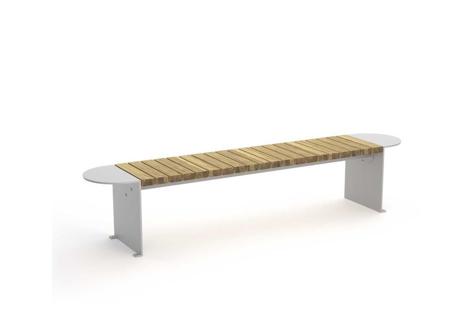 prima foto VROOM Panchina componibile in acciaio e legno senza schienale