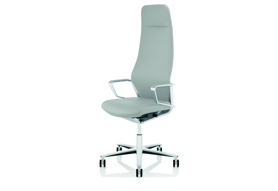 terza foto SIGNO Sedia ufficio in pelle e base in metallo