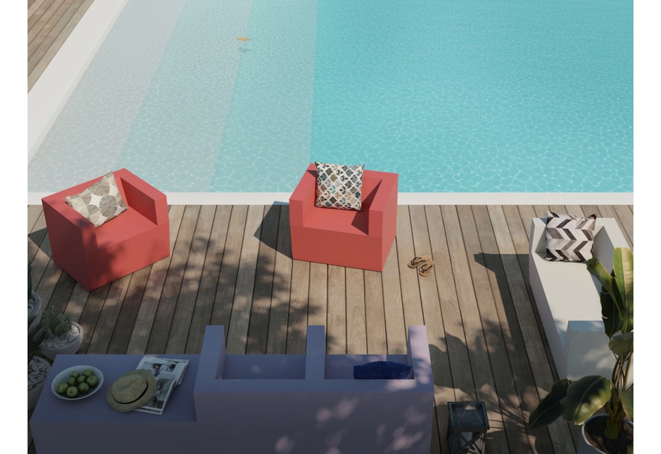 seconda foto PIXEL Panca in poliuretano con schienale