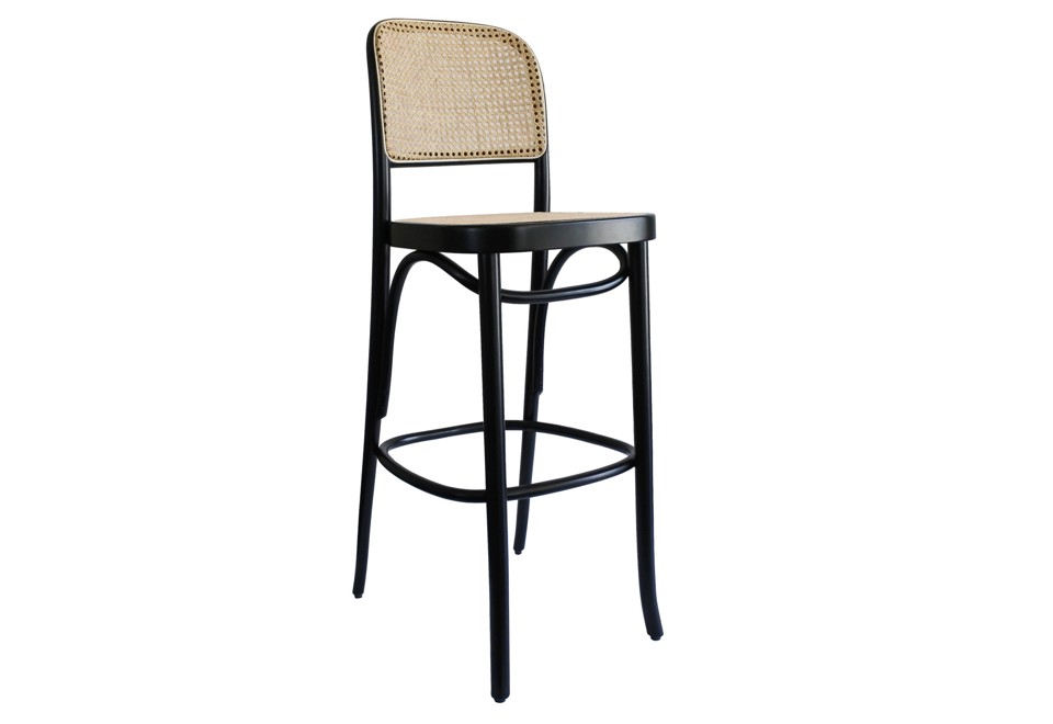 prima foto N. 811 Sgabello alto in faggio e paglia di Vienna