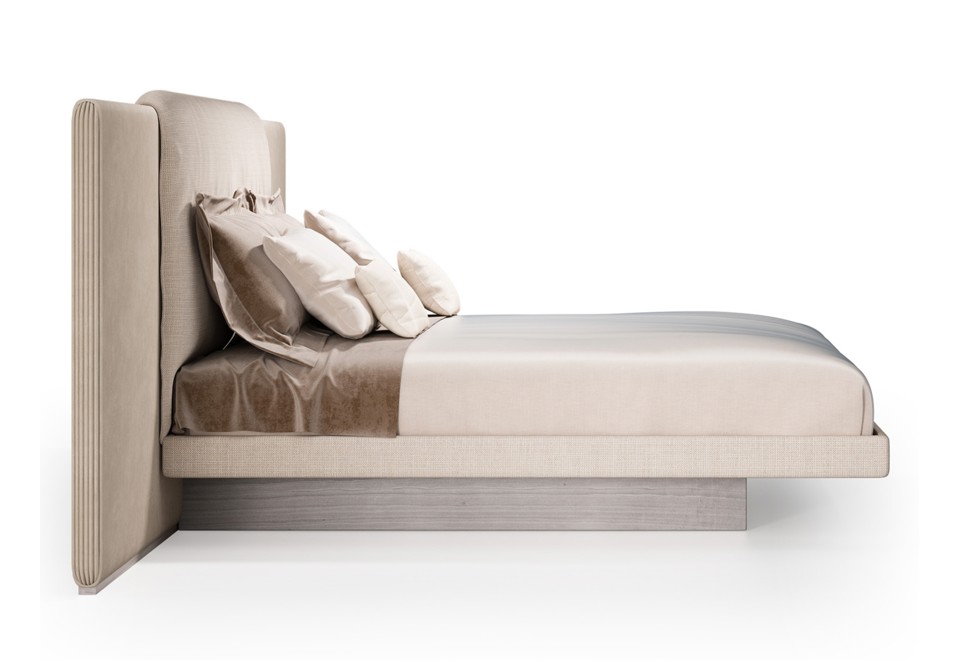prima foto COCOON Letto matrimoniale in pelle e legno