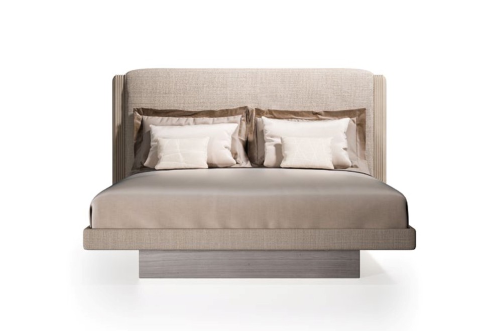 seconda foto COCOON Letto matrimoniale in pelle e legno