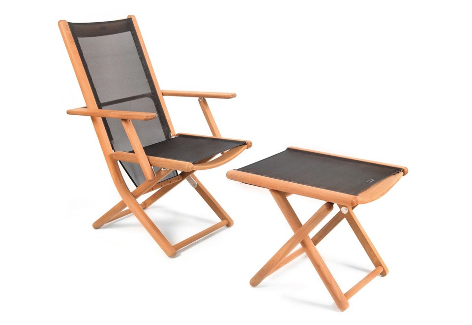 seconda foto TENNIS Sedia da giardino reclinabile con braccioli