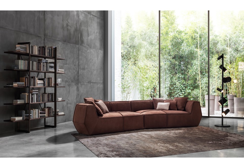 seconda foto INFINITO Divano componibile curvo in pelle