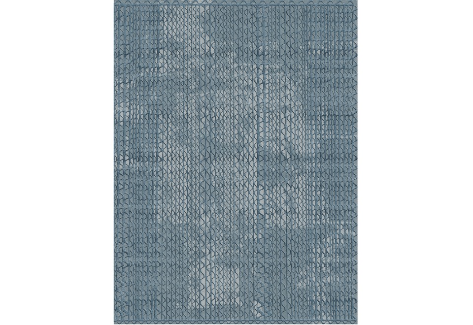 seconda foto TRIPLE WAVES Tappeto rettangolare in lana New Zealand e Tencel