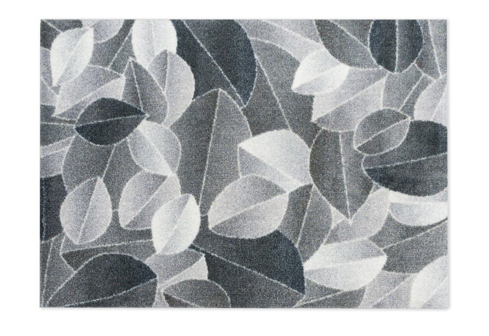 prima foto FOLIAGE SILVER NIGHT Tappeto rettangolare in materiale riciclato