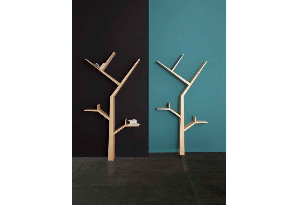 terza foto BOOKTREE Libreria a parete in legno massello impiallacciato