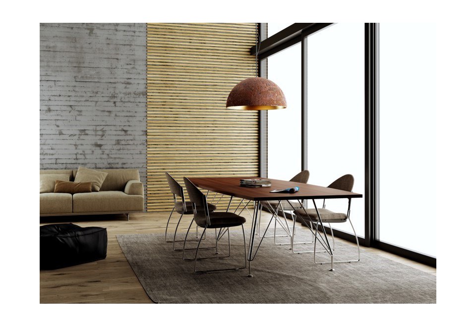 seconda foto MEETING Scrivania direzionale in acciaio inox e legno