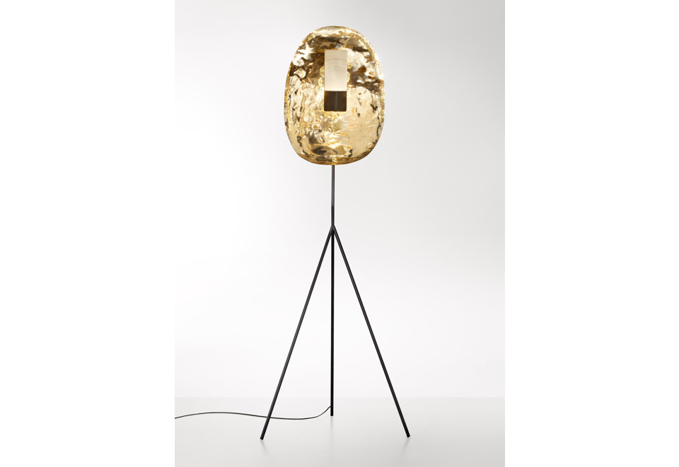 seconda foto RIBOT Lampada da terra in ottone martellato