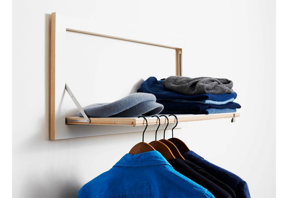 terza foto FLÄPPS HÄNGRAIL WHITE Appendiabiti da parete in compensato