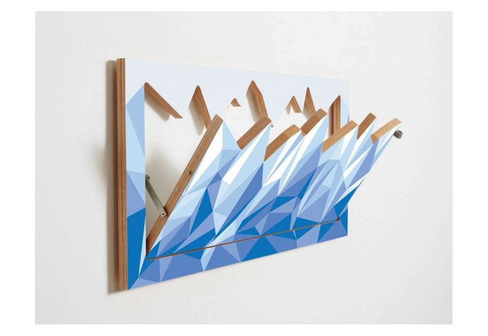 prima foto FLÄPPS HILLHÄNG ICEBERG Appendiabiti da parete in compensato