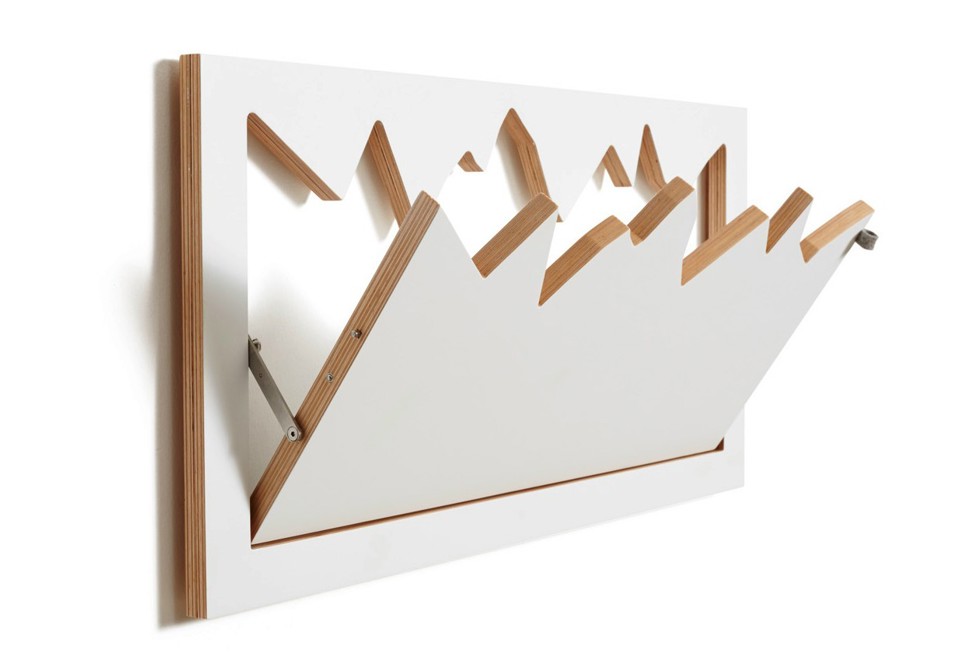 prima foto FLÄPPS HILLHÄNG WHITE Appendiabiti da parete in compensato