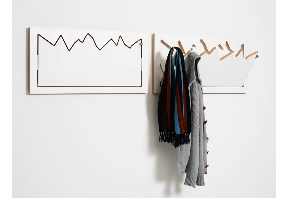 terza foto FLÄPPS HILLHÄNG WHITE Appendiabiti da parete in compensato