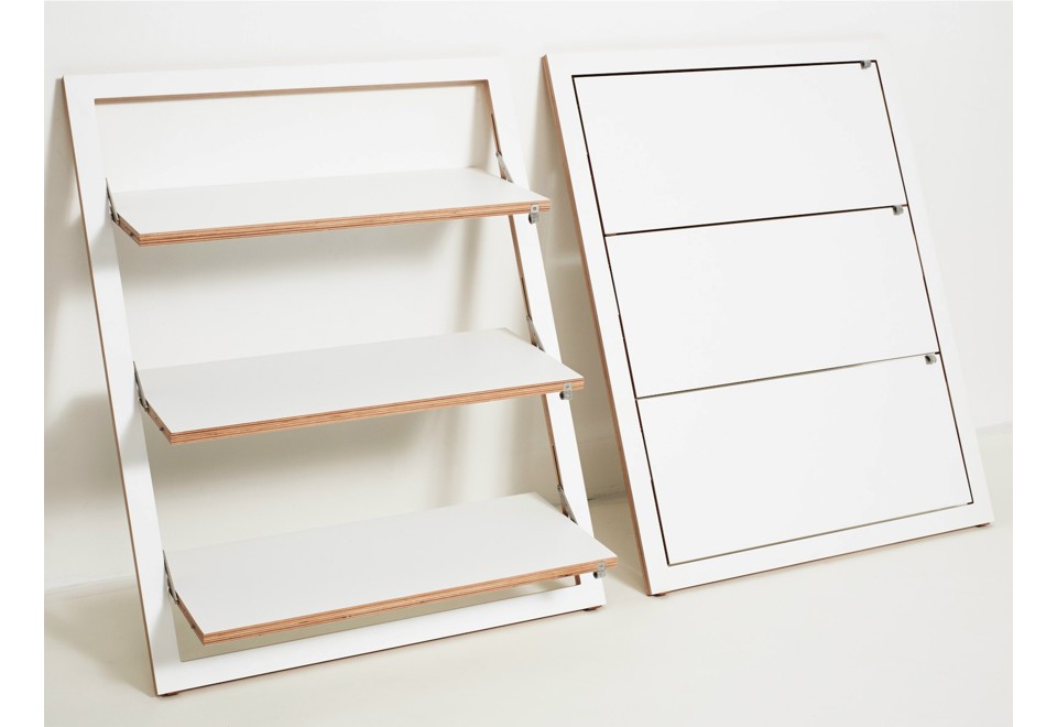 seconda foto FLÄPPS LEANINGSHELF WHITE Scaffale in compensato