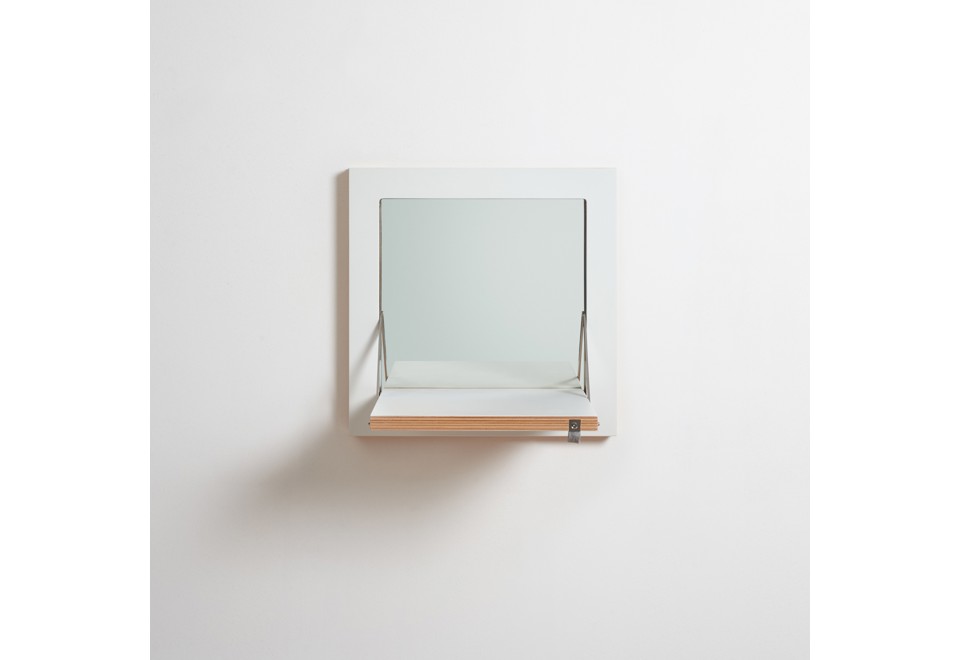 terza foto FLÄPPS VANITY MIRROR WHITE Specchio da parete per bagno