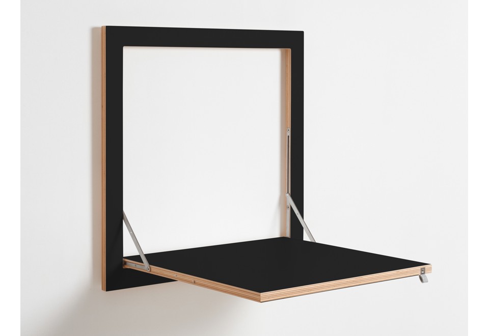 prima foto FLÄPPS KITCHEN TABLE BLACK Tavolo a muro da cucina in compensato