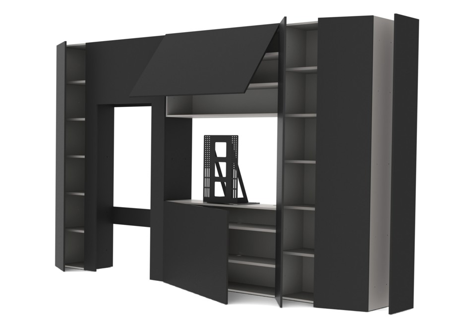 prima foto ARKA Mobile da soggiorno con cantinetta frigo per vini integrata