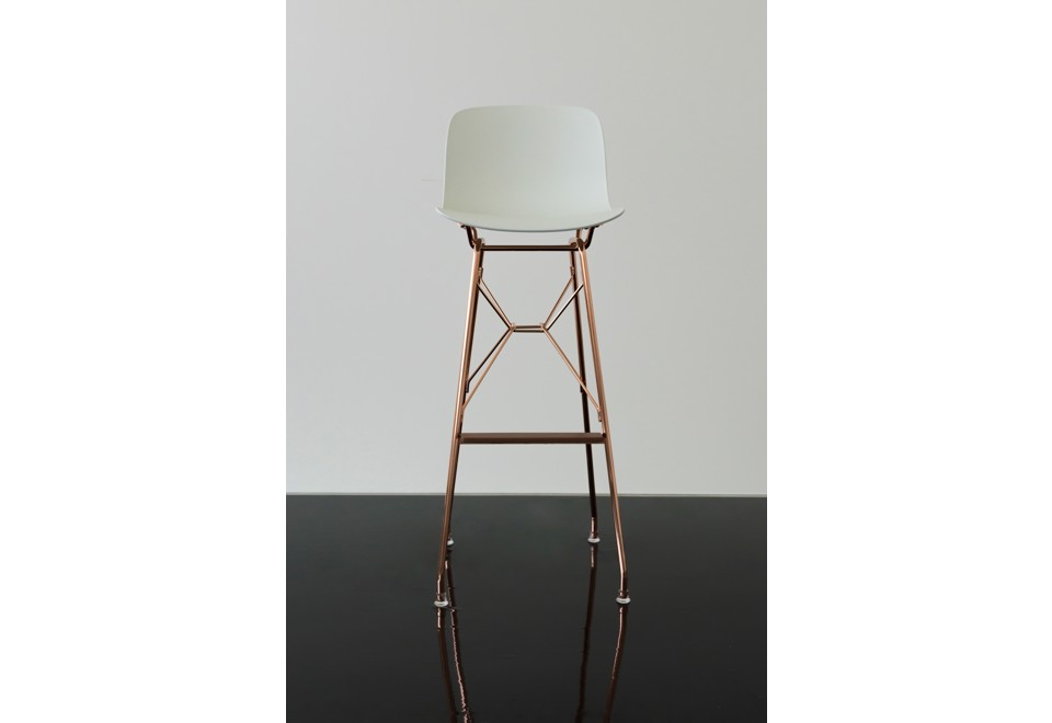 seconda foto TROY Sgabello alto in polipropilene e acciaio