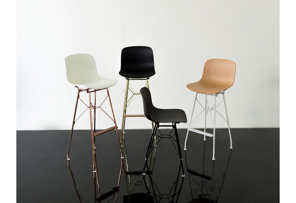 terza foto TROY Sgabello alto in polipropilene e acciaio