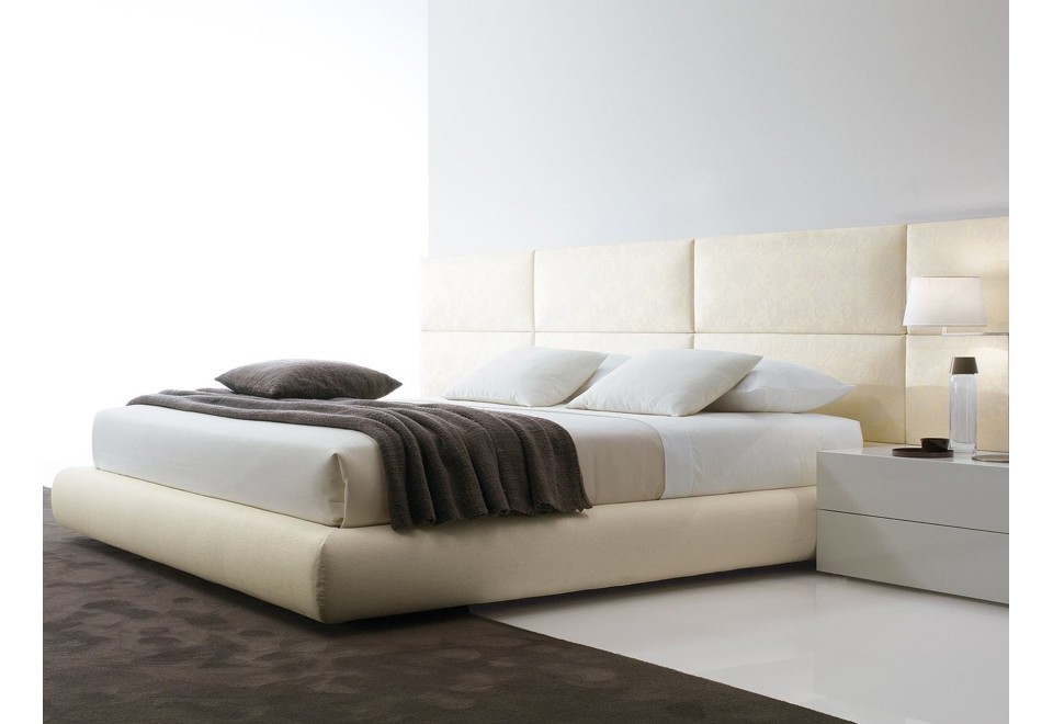 terza foto DREAM Letto matrimoniale in tessuto con testiera imbottita