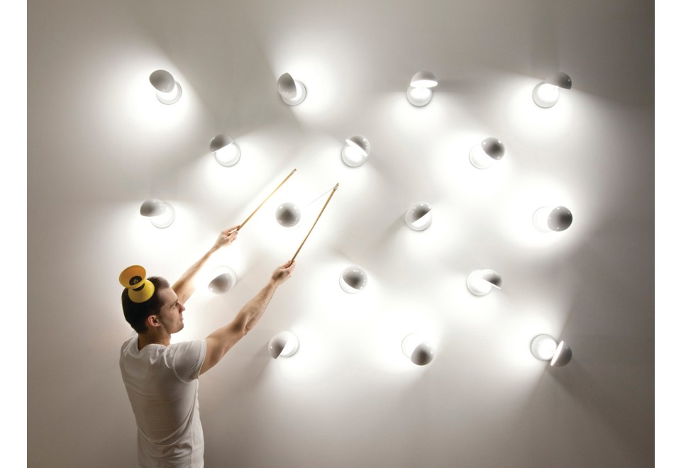 seconda foto °DIABOLO Lampada da parete a LED orientabile in alluminio
